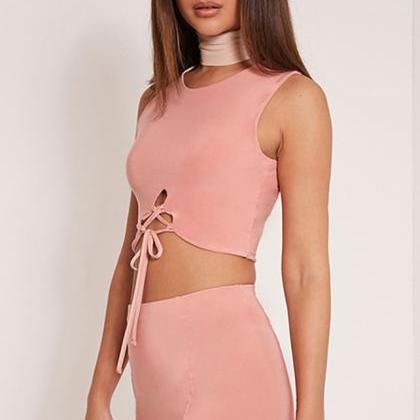two piece hot pink outfit